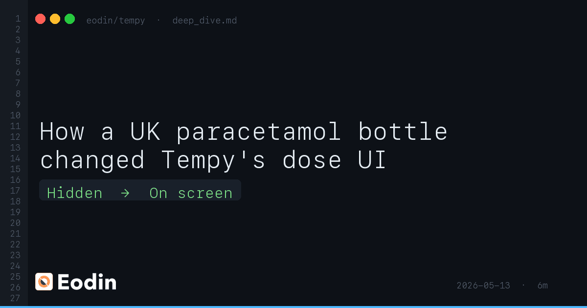 How a UK paracetamol bottle changed Tempy’s dose UI
